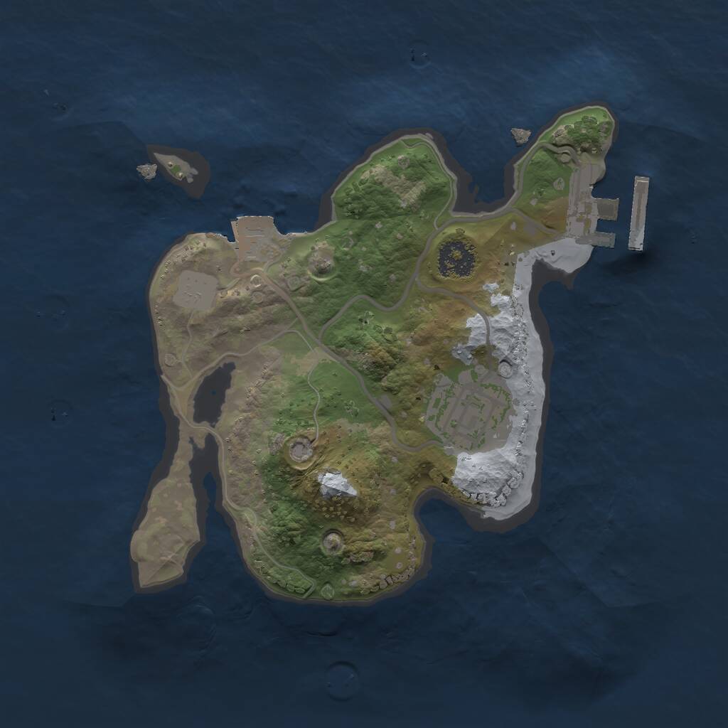 Rust Map: Procedural Map, Size: 2000, Seed: 216265381, 3 Monuments