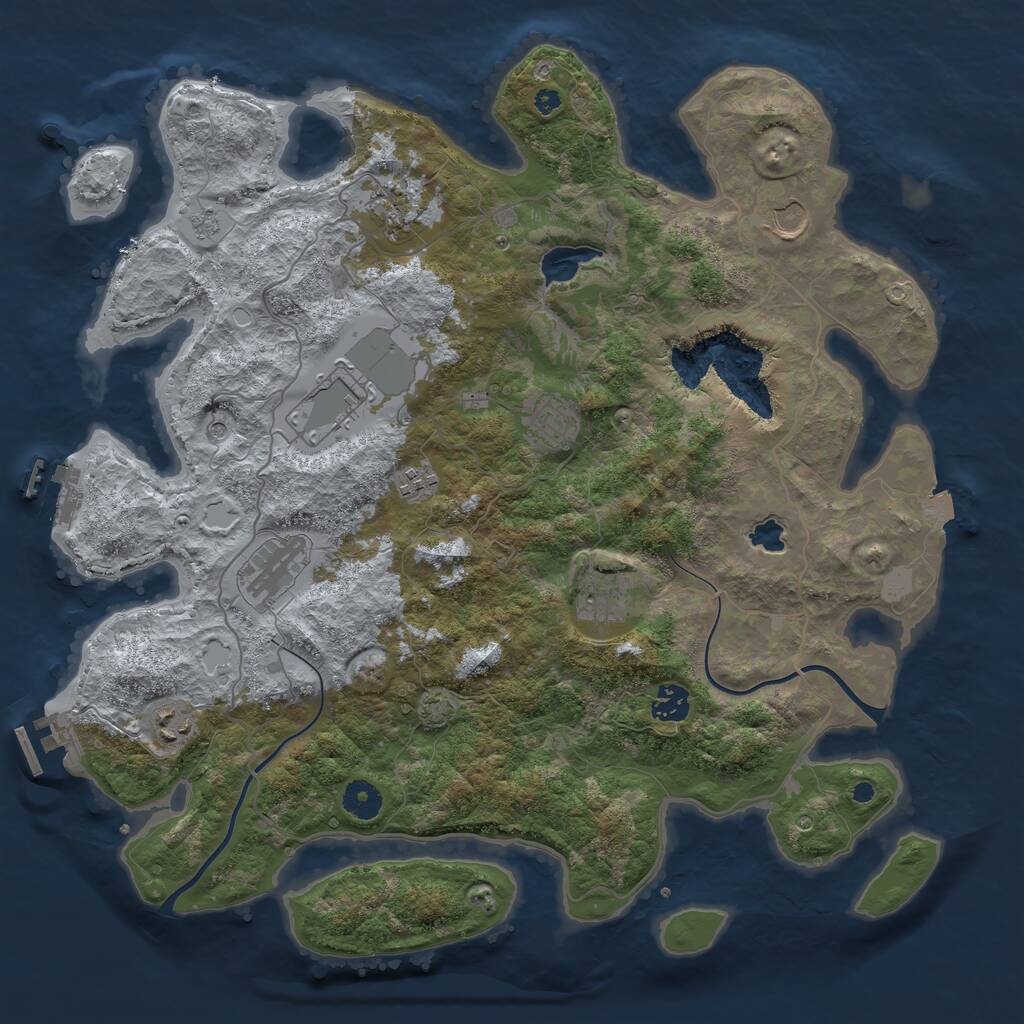 Rust Map: Procedural Map, Size: 4000, Seed: 87575487, 15 Monuments