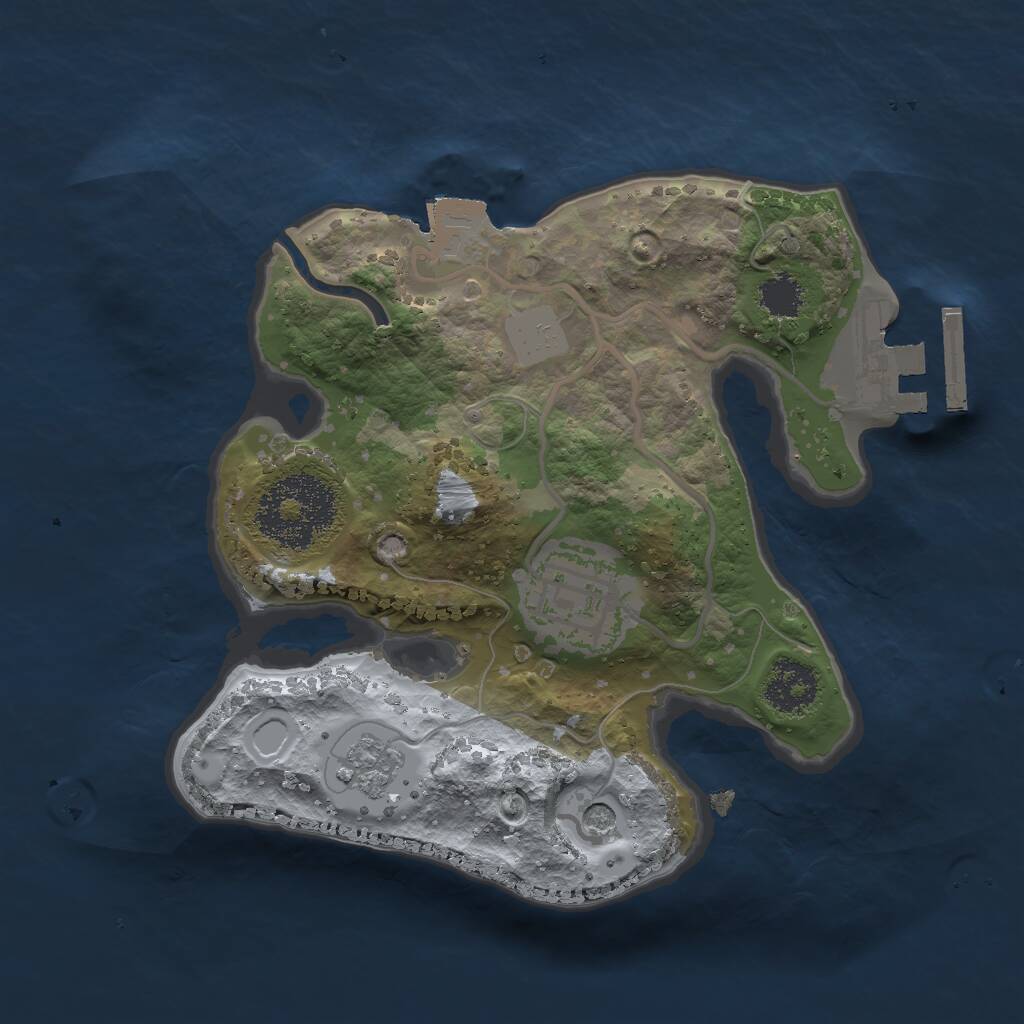 Rust Map: Procedural Map, Size: 2000, Seed: 256548, 5 Monuments