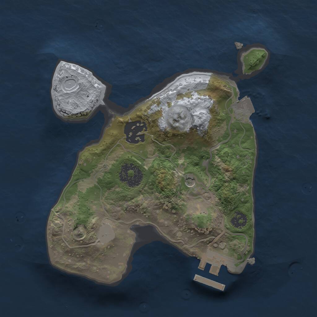 Rust Map: Procedural Map, Size: 2000, Seed: 49999, 4 Monuments