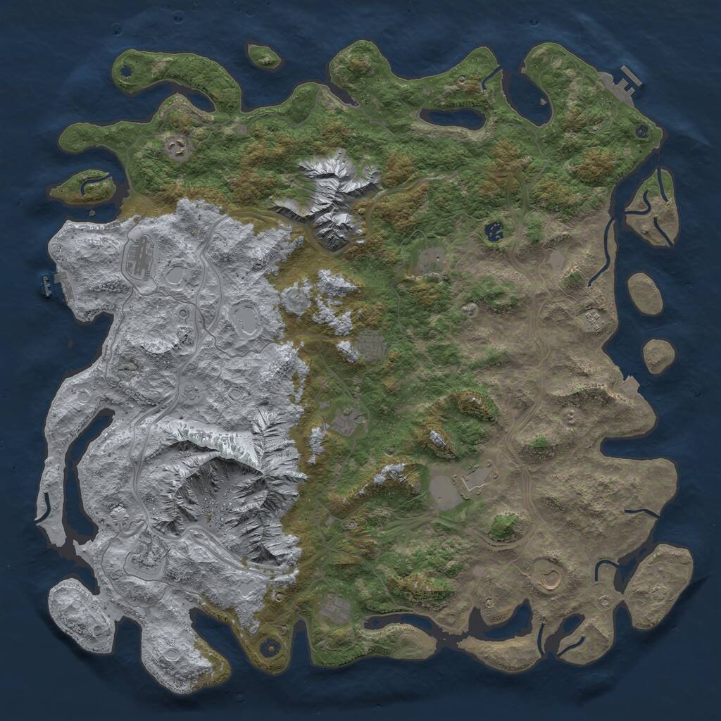 Rust Map: Procedural Map, Size: 5500, Seed: 1406238572, 17 Monuments