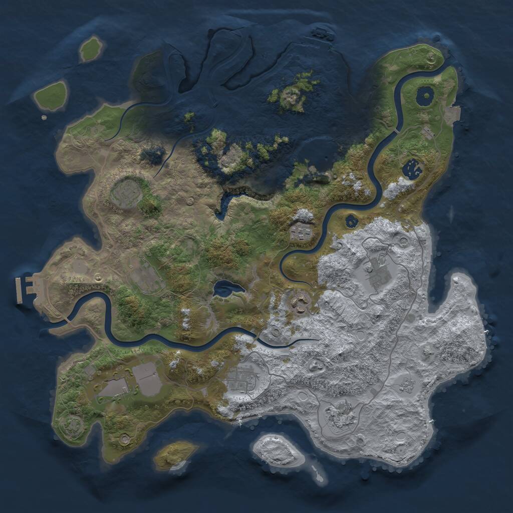 Rust Map: Procedural Map, Size: 4000, Seed: 1573135970, 16 Monuments