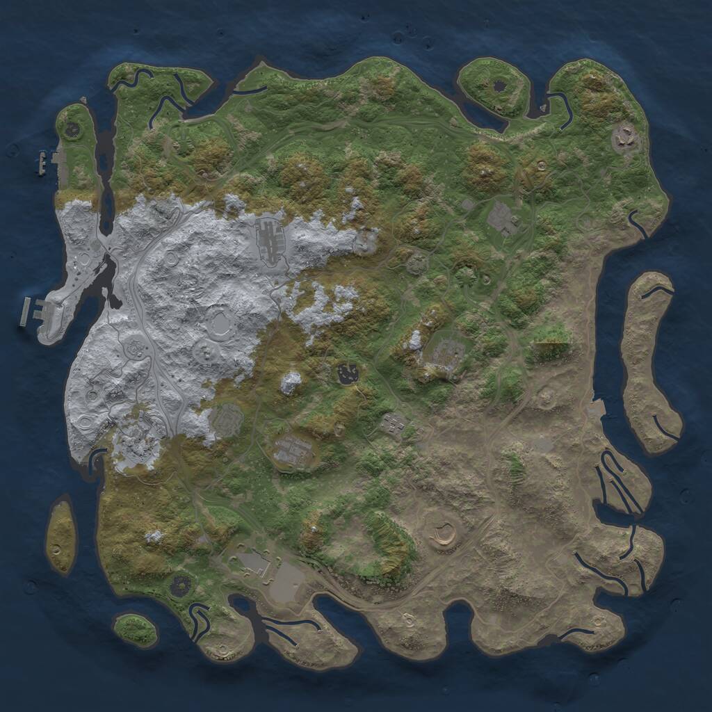 Rust Map: Procedural Map, Size: 4900, Seed: 2, 17 Monuments