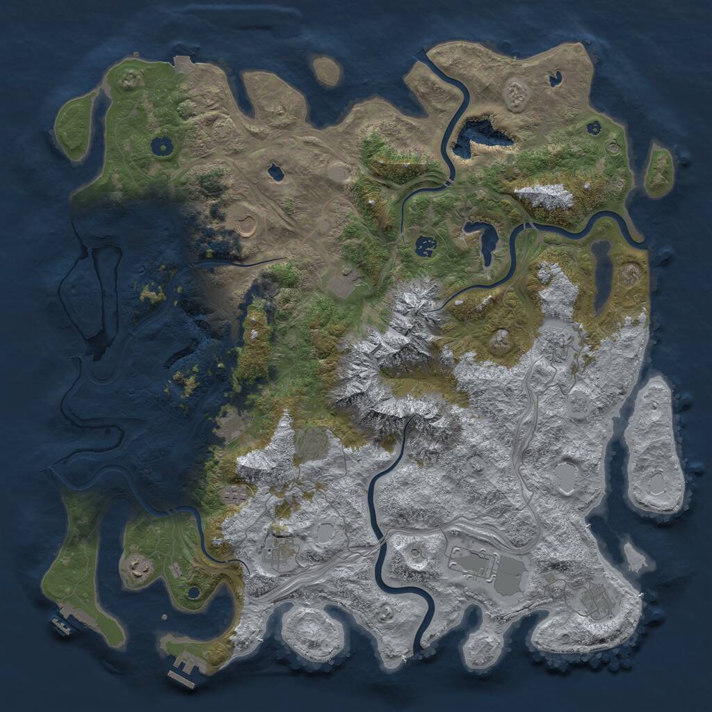 Rust Map: Procedural Map, Size: 5000, Seed: 146709, 17 Monuments