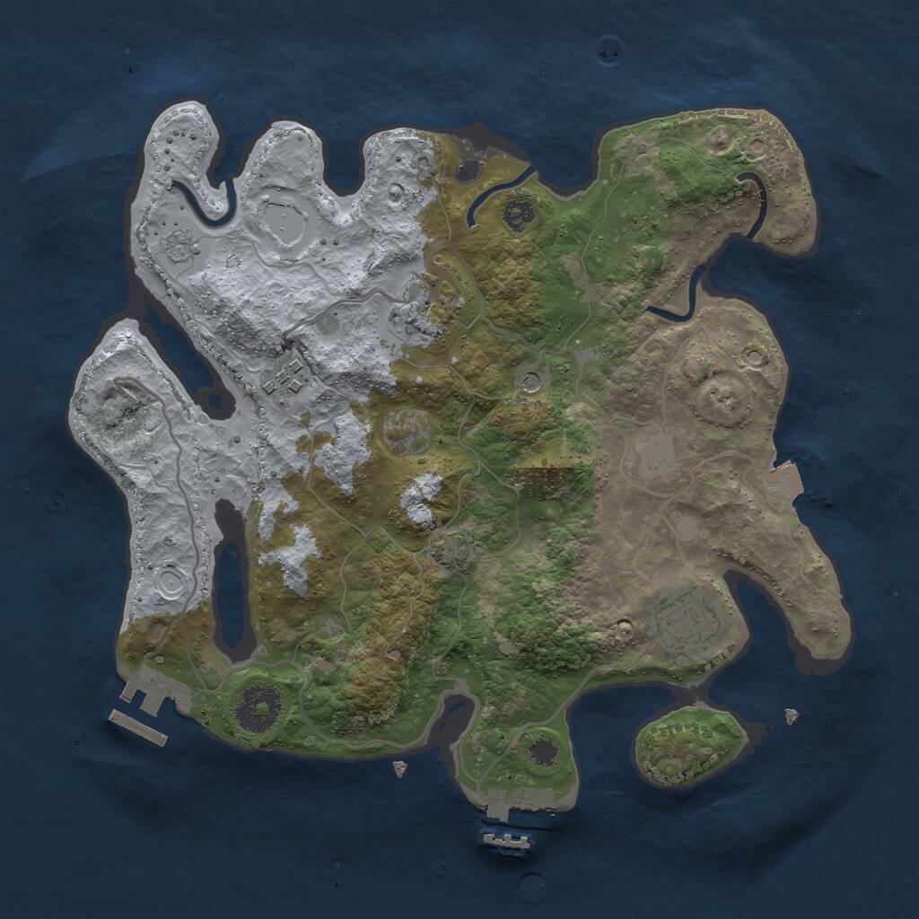 Rust Map: Procedural Map, Size: 3000, Seed: 117407668, 9 Monuments