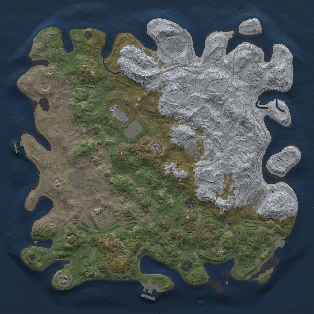 Rust Map: Procedural Map, Size: 4500, Seed: 1992, 17 Monuments