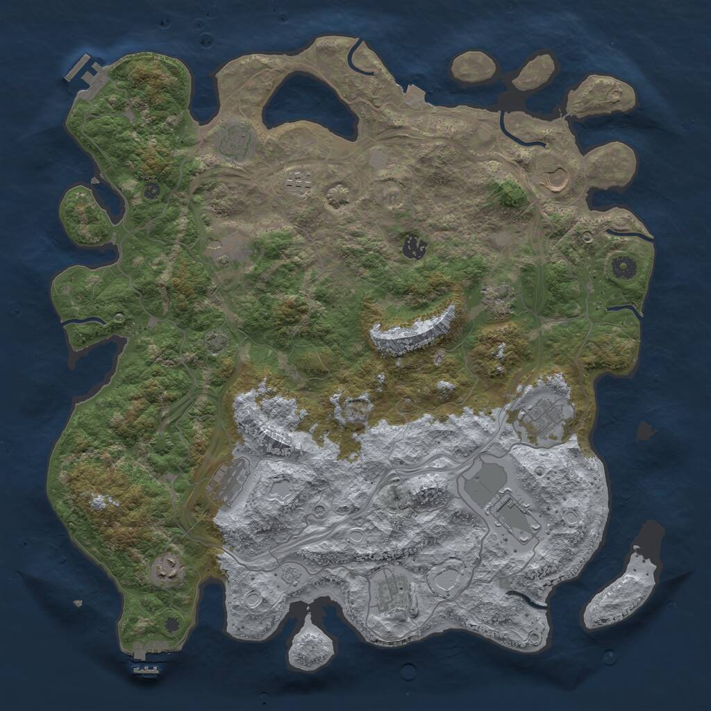 Rust Map: Procedural Map, Size: 4350, Seed: 50000, 17 Monuments