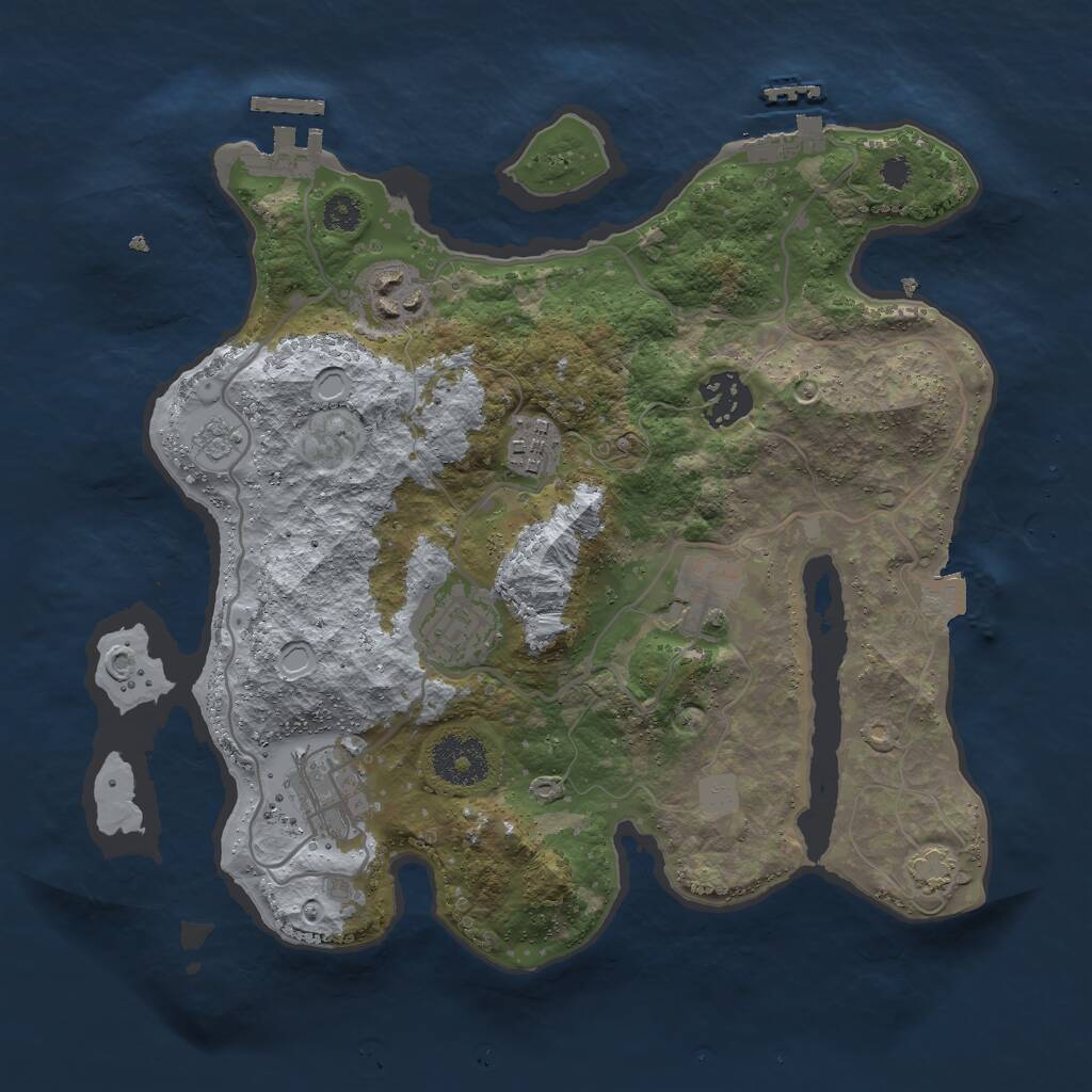 Rust Map: Procedural Map, Size: 3000, Seed: 92819, 11 Monuments