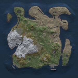 Thumbnail Rust Map: Procedural Map, Size: 3000, Seed: 1016138393, 11 Monuments