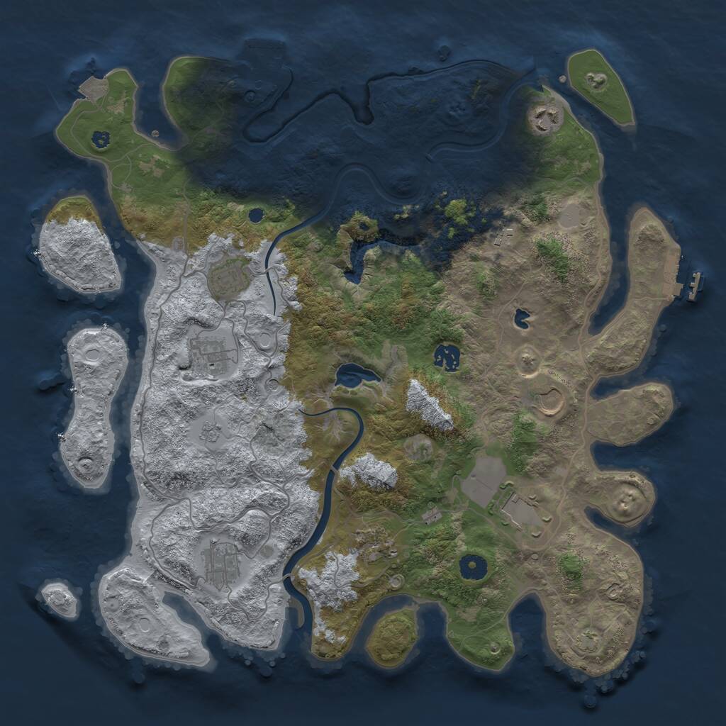 Rust Map: Procedural Map, Size: 4000, Seed: 312293440, 15 Monuments