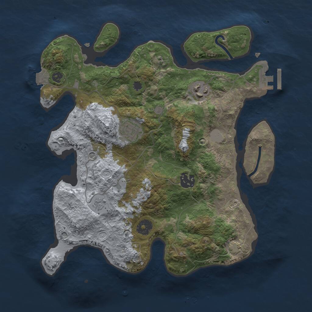 Rust Map: Procedural Map, Size: 3000, Seed: 165485, 8 Monuments