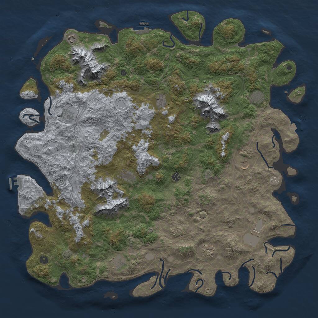 Rust Map: Procedural Map, Size: 5500, Seed: 1550077533, 17 Monuments