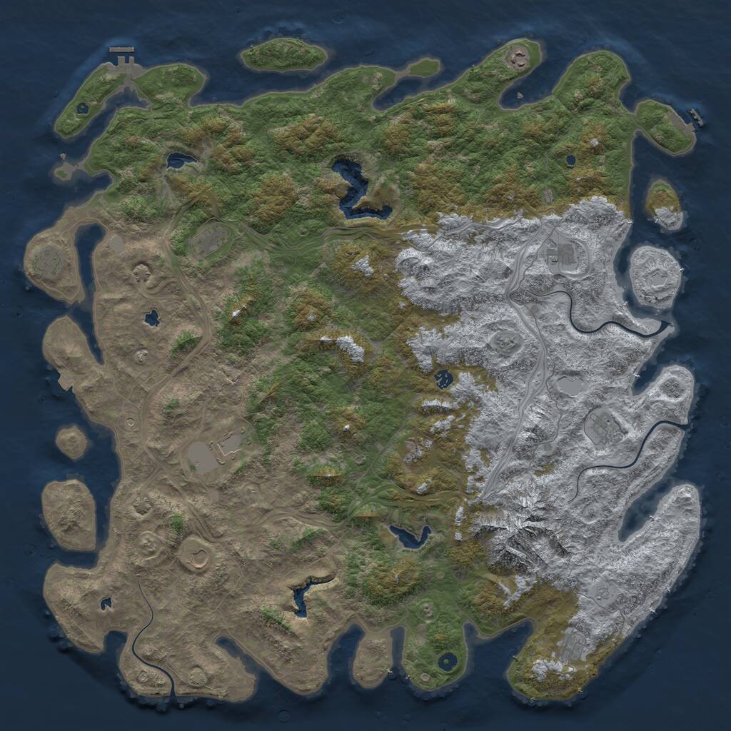Rust Map: Procedural Map, Size: 6000, Seed: 321288, 19 Monuments