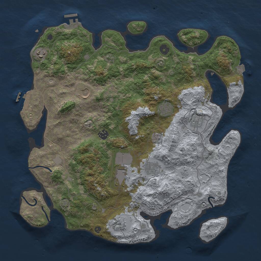 Rust Map: Procedural Map, Size: 4000, Seed: 498174, 15 Monuments