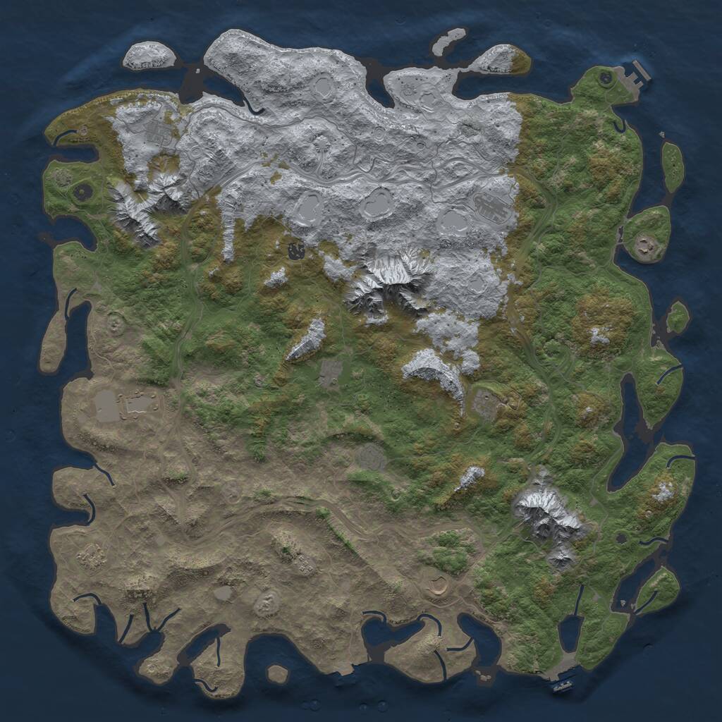 Rust Map: Procedural Map, Size: 6000, Seed: 1292857420, 17 Monuments