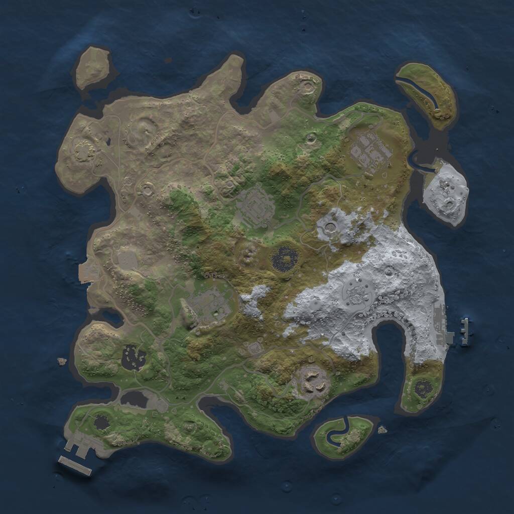 Rust Map: Procedural Map, Size: 3000, Seed: 9147326, 11 Monuments