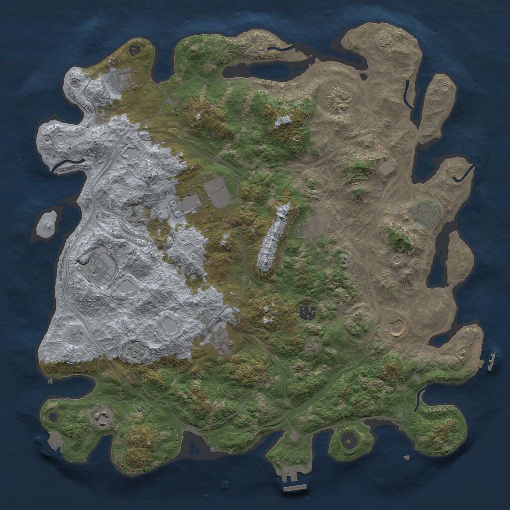 Rust Map: Procedural Map, Size: 4500, Seed: 175550983, 17 Monuments