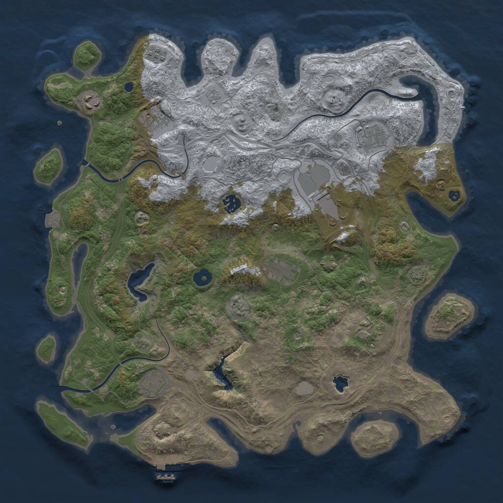 Rust Map: Procedural Map, Size: 4250, Seed: 1920203229, 14 Monuments
