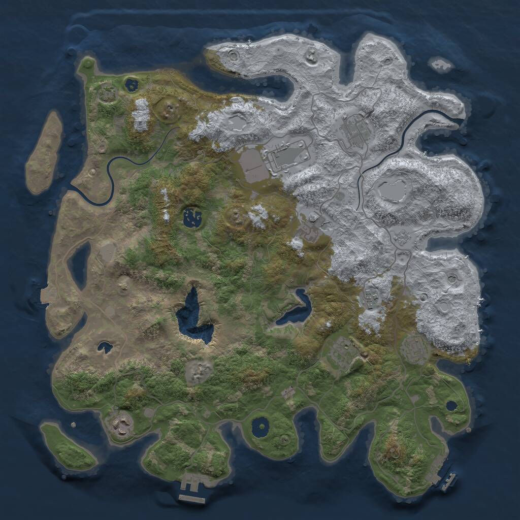 Rust Map: Procedural Map, Size: 4000, Seed: 14554646, 14 Monuments