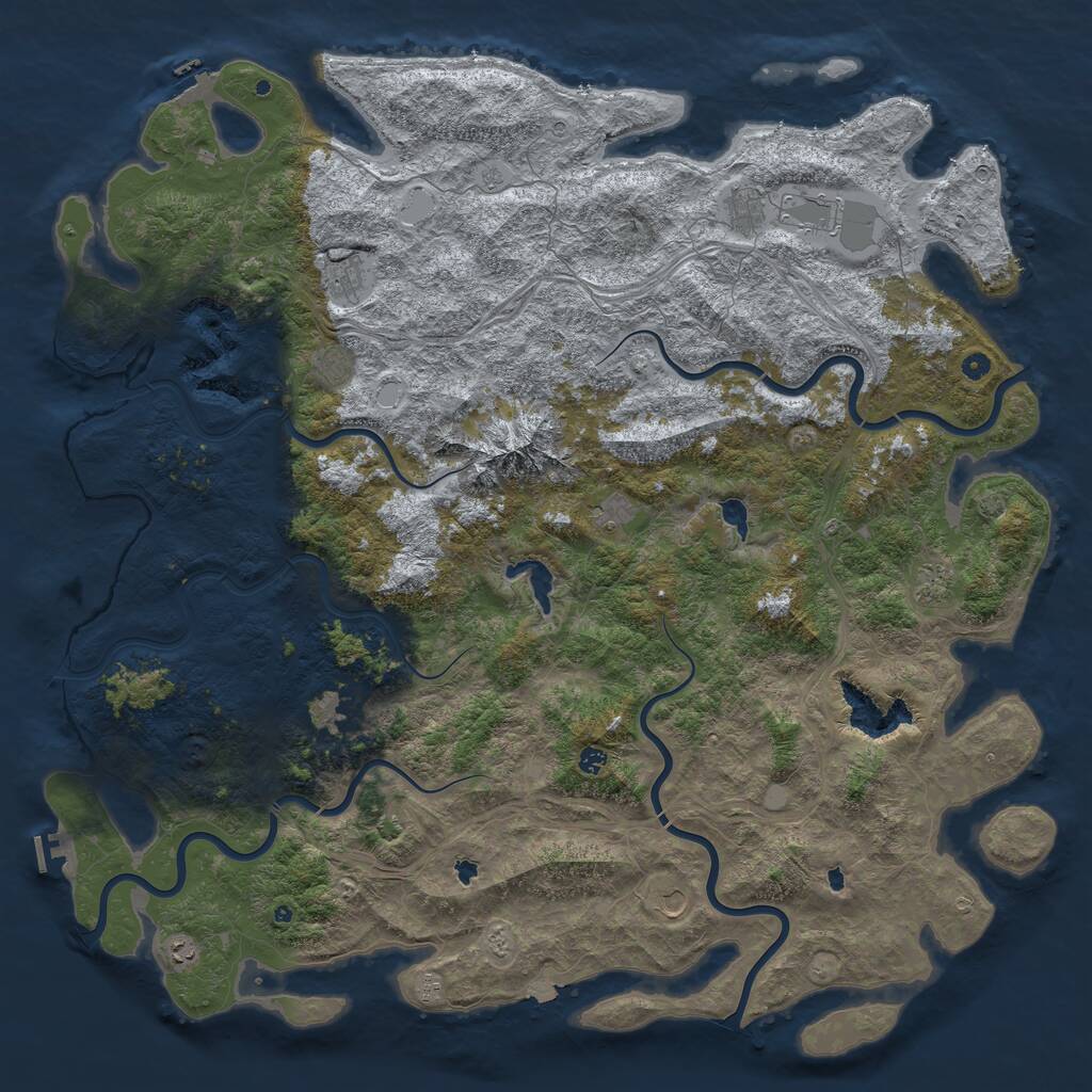 Rust Map: Procedural Map, Size: 6000, Seed: 1213738249, 17 Monuments