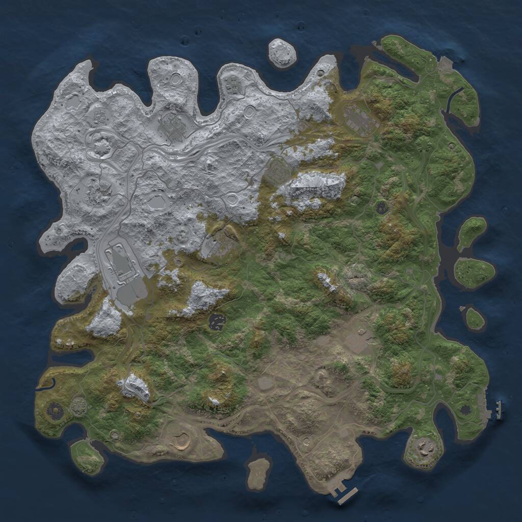 Rust Map: Procedural Map, Size: 4500, Seed: 17377, 17 Monuments