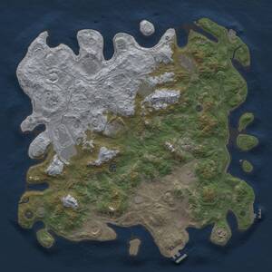 Thumbnail Rust Map: Procedural Map, Size: 4500, Seed: 17377, 17 Monuments