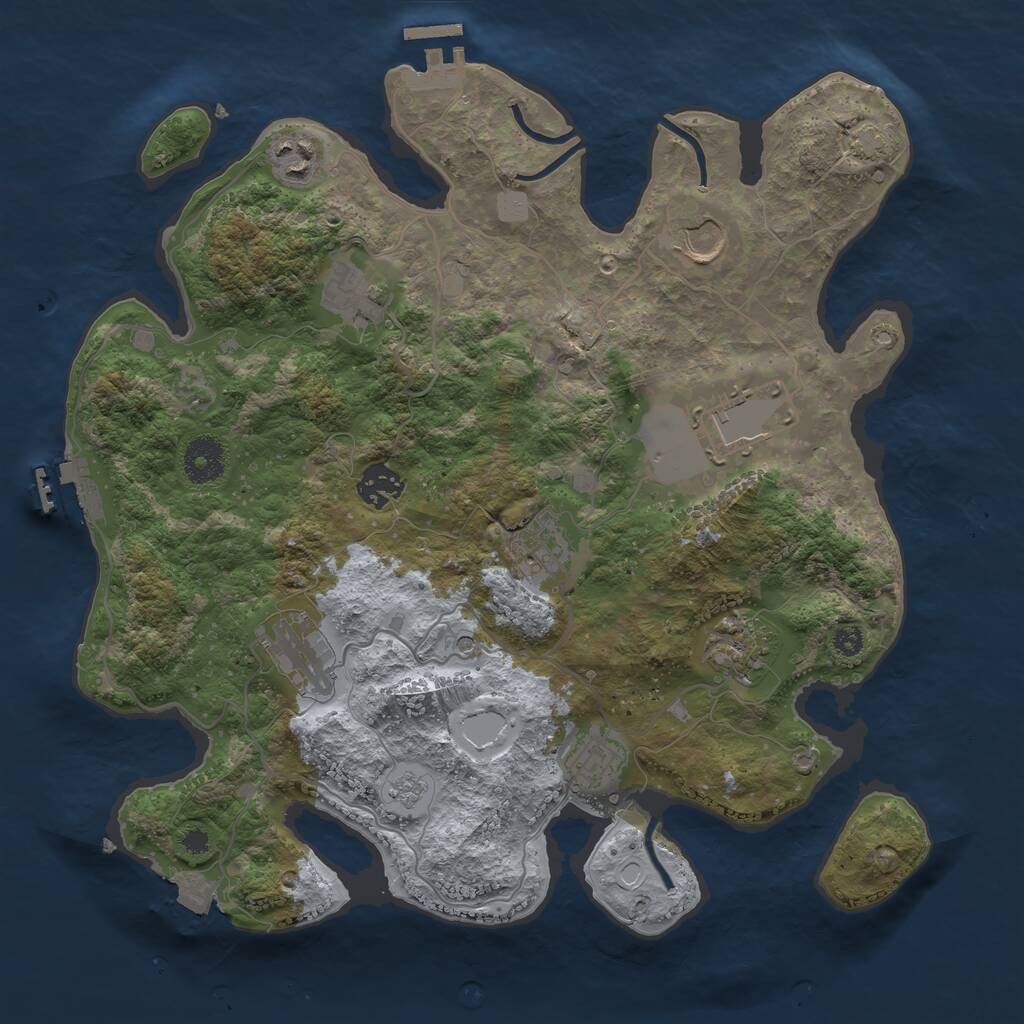 Rust Map: Procedural Map, Size: 3500, Seed: 12121232, 15 Monuments