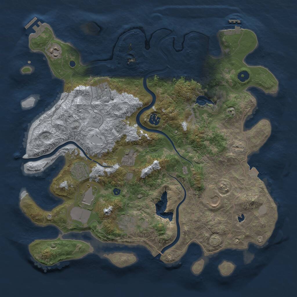 Rust Map: Procedural Map, Size: 4000, Seed: 791087109, 15 Monuments