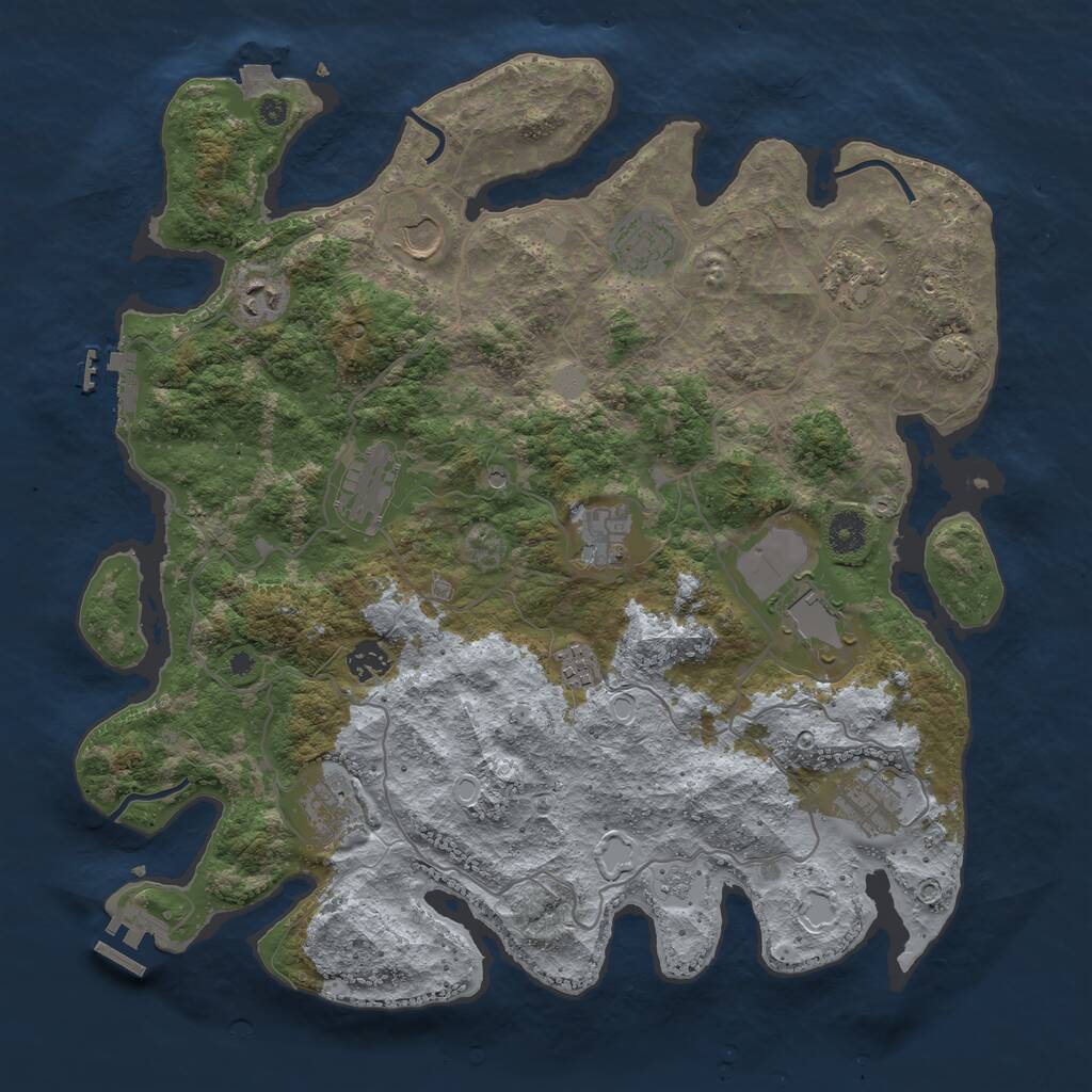 Rust Map: Procedural Map, Size: 4000, Seed: 787688247, 17 Monuments