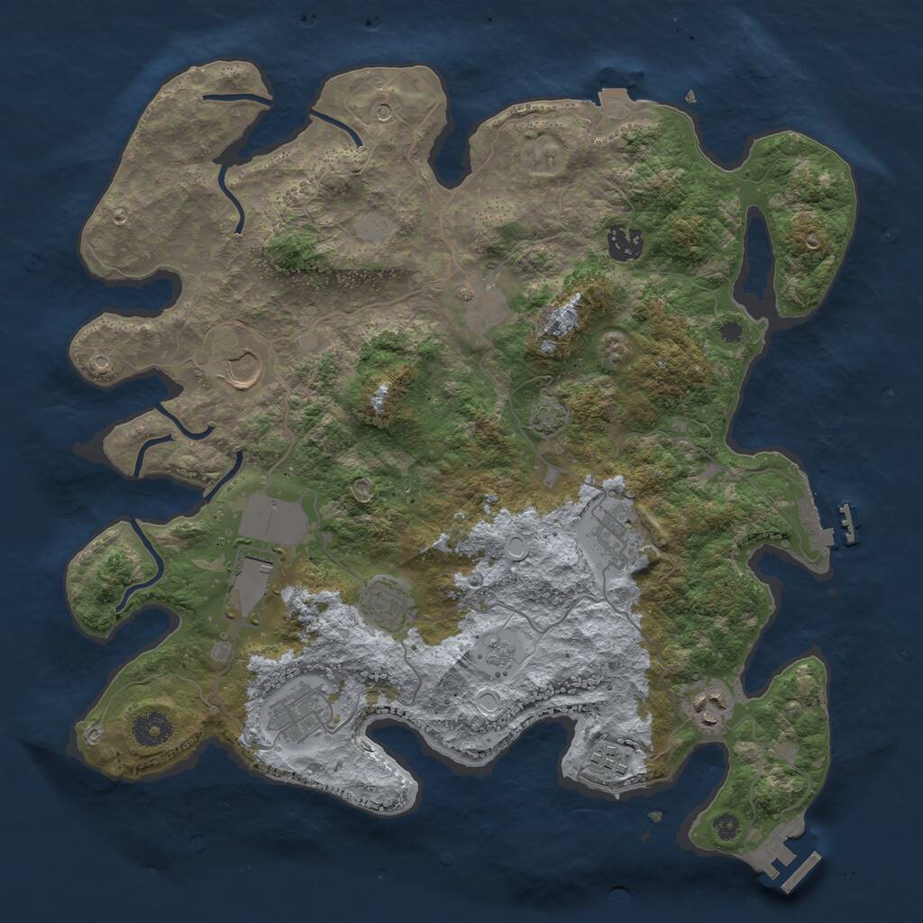 Rust Map: Procedural Map, Size: 3700, Seed: 26762548, 15 Monuments