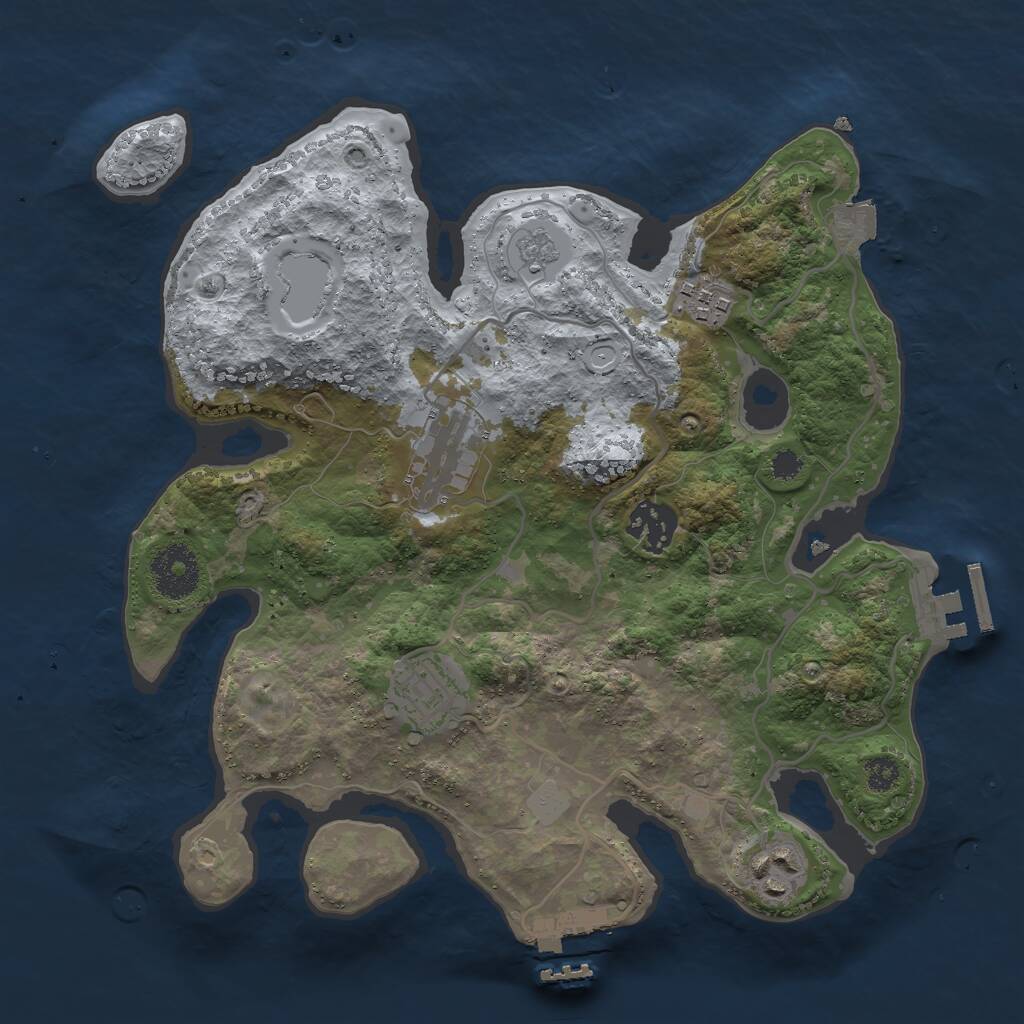 Rust Map: Procedural Map, Size: 3000, Seed: 819903325, 9 Monuments