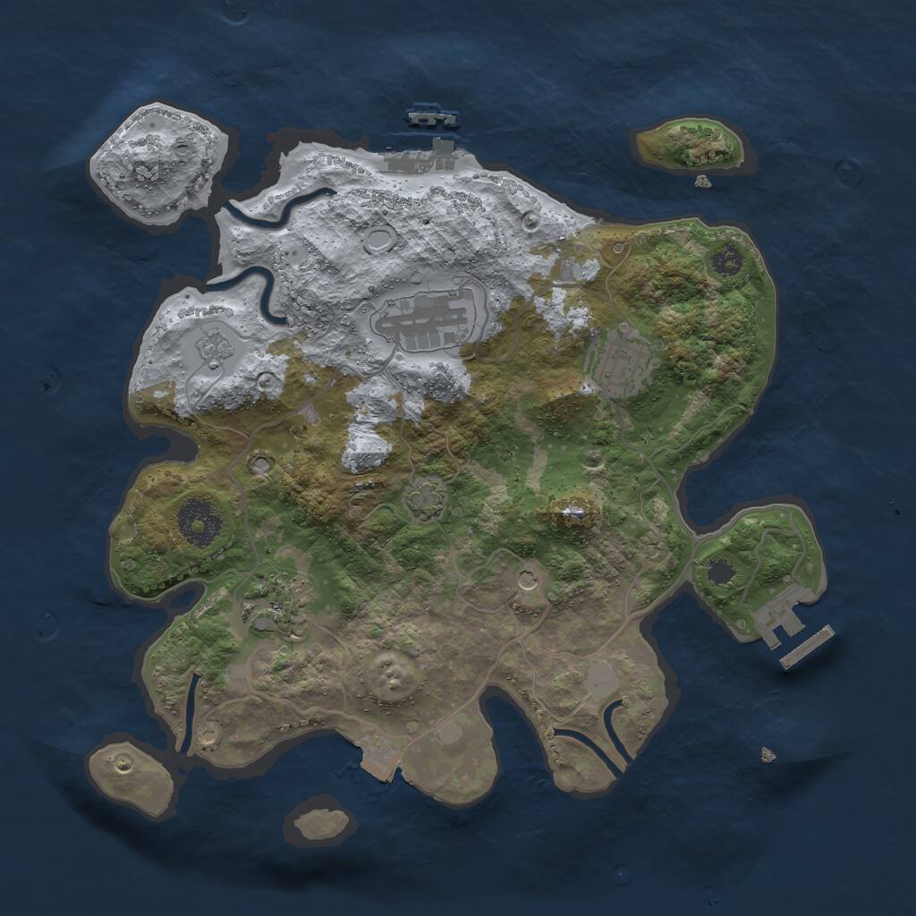 Rust Map: Procedural Map, Size: 3000, Seed: 534386156, 9 Monuments