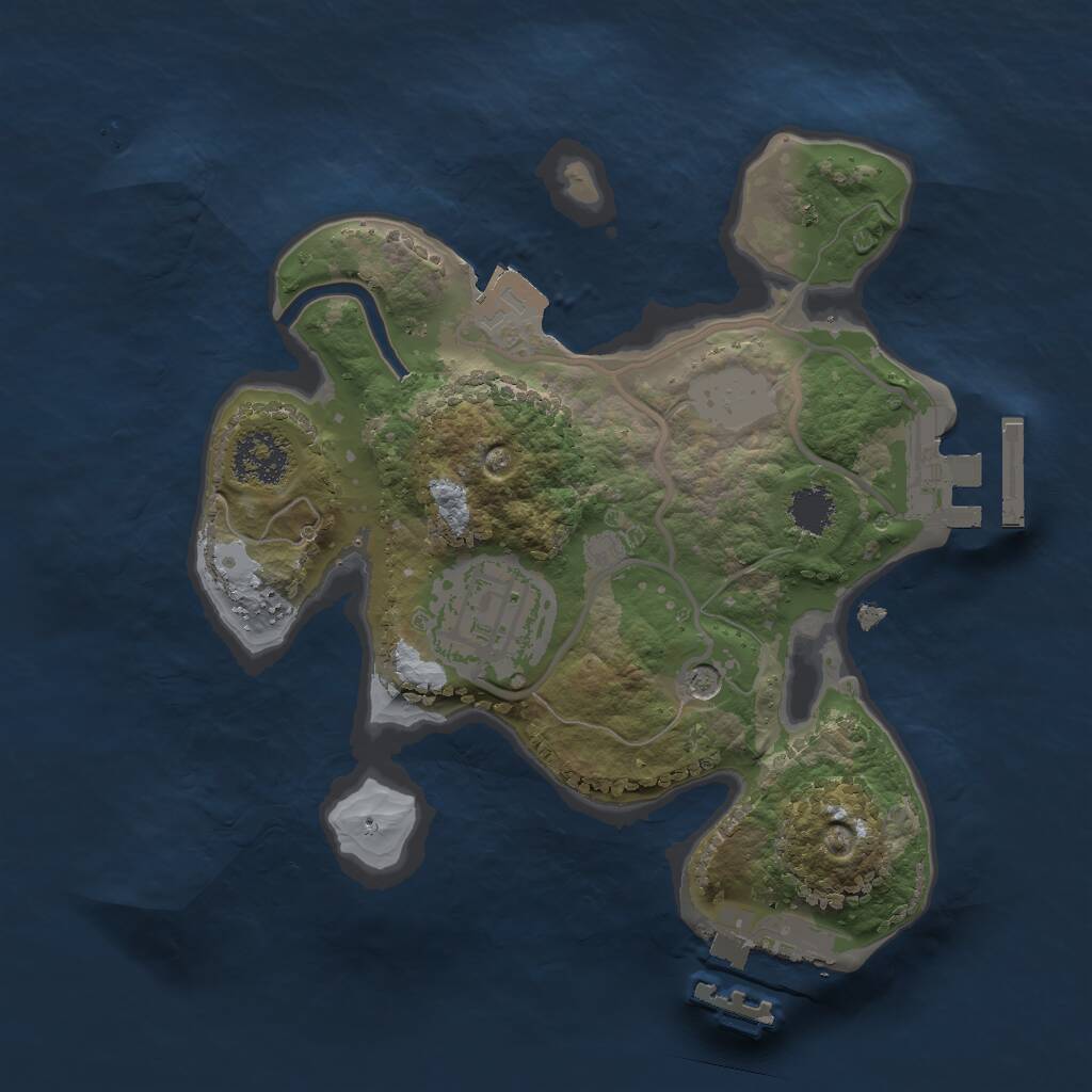 Rust Map: Procedural Map, Size: 2000, Seed: 962456528, 5 Monuments