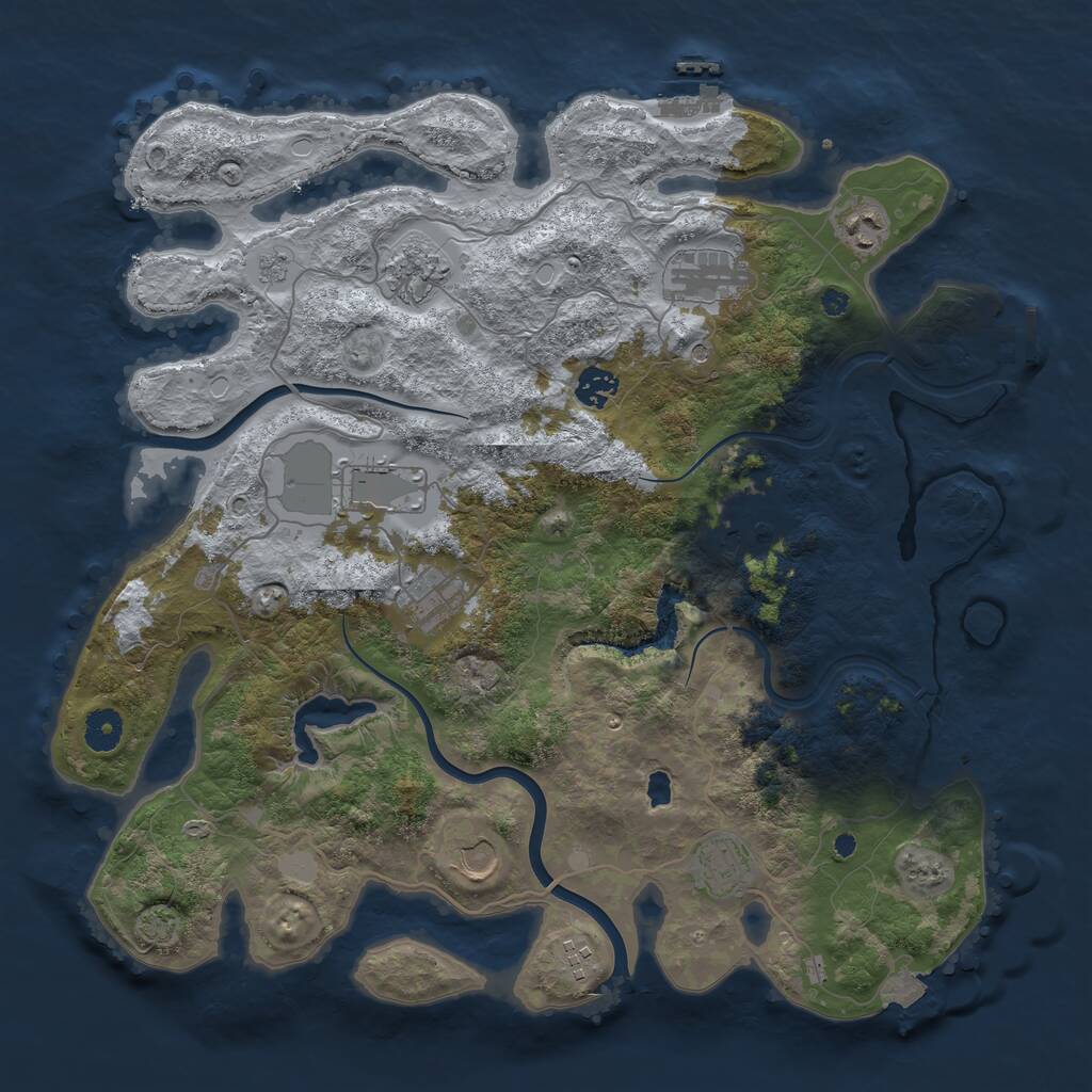 Rust Map: Procedural Map, Size: 4000, Seed: 1663240646, 16 Monuments