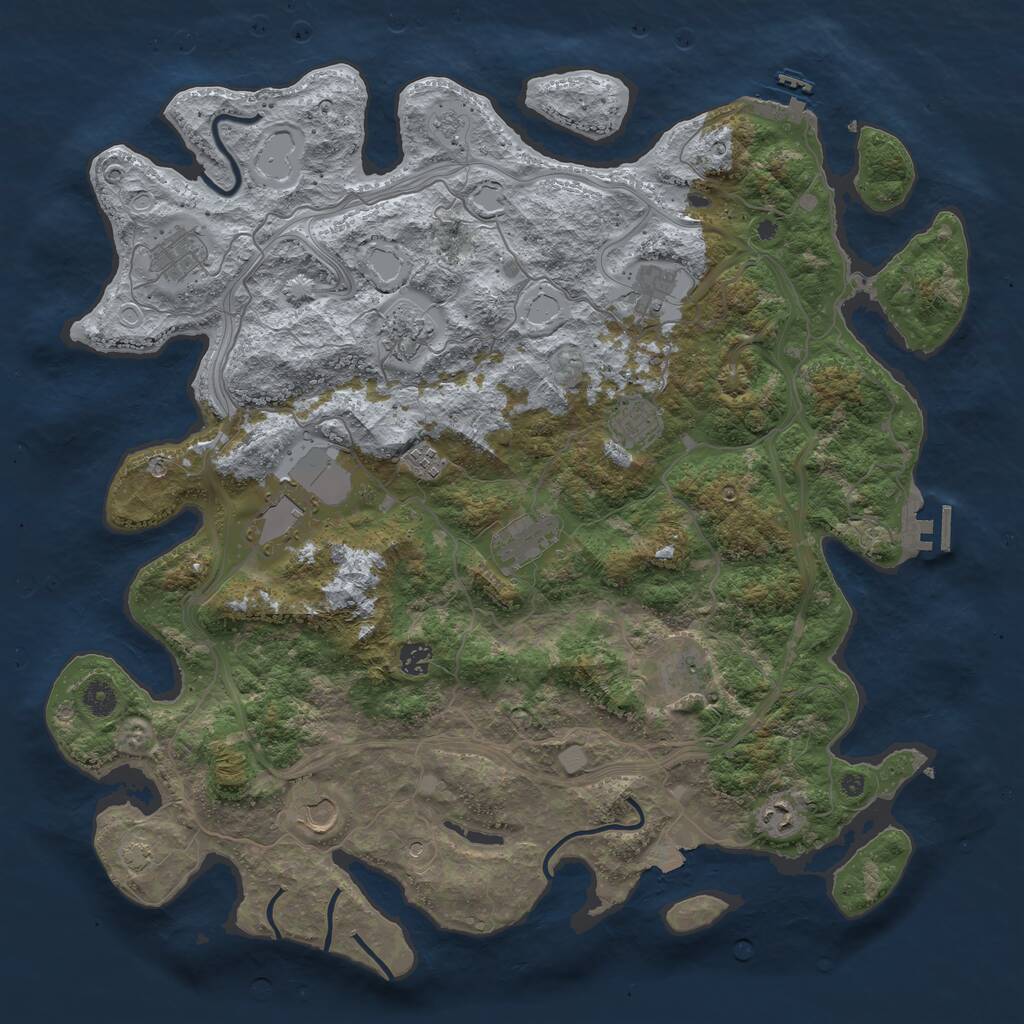 Rust Map: Procedural Map, Size: 4500, Seed: 144287, 17 Monuments