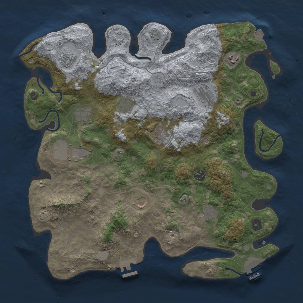 Rust Map: Procedural Map, Size: 4000, Seed: 930125914, 17 Monuments