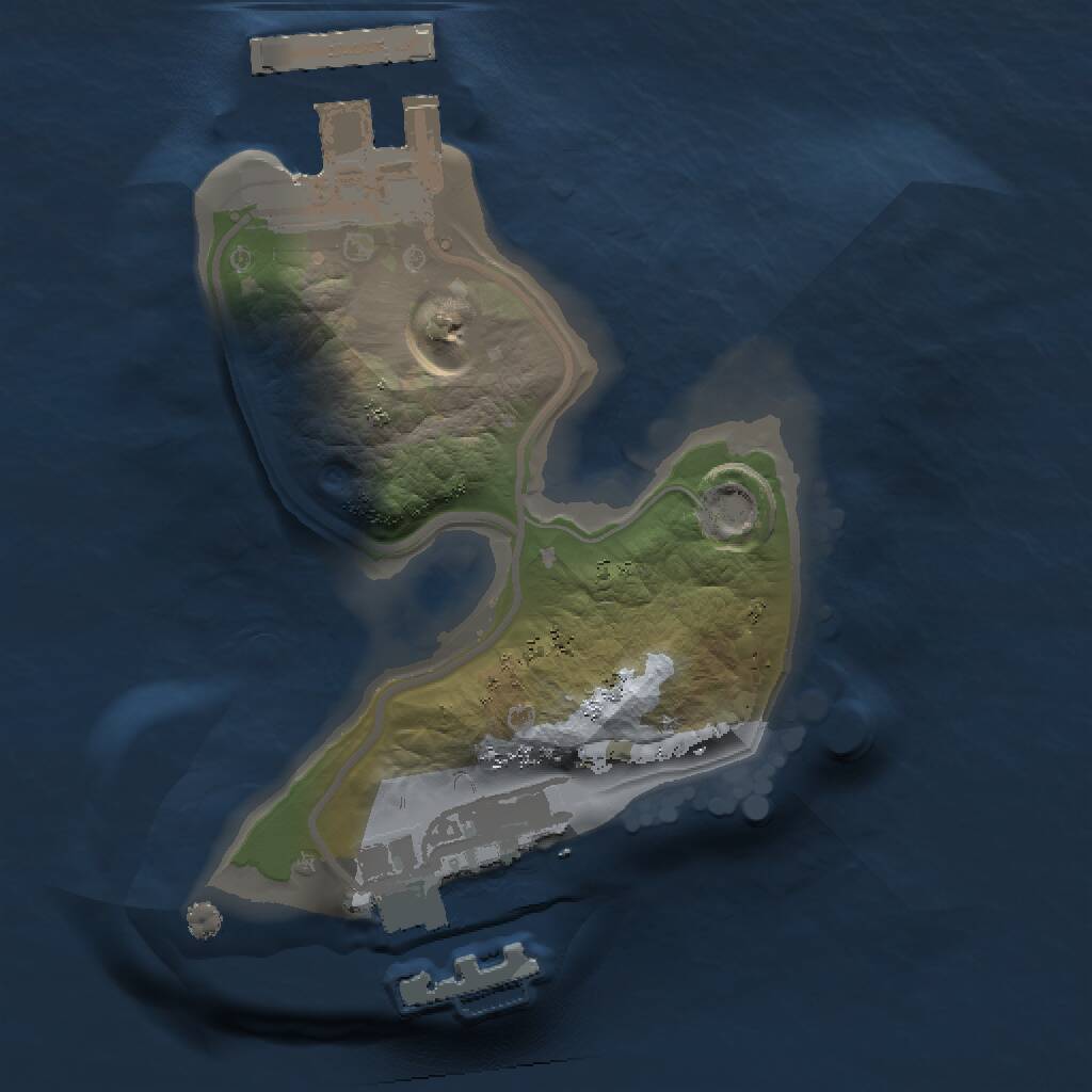 Rust Map: Procedural Map, Size: 1200, Seed: 52324452, 3 Monuments