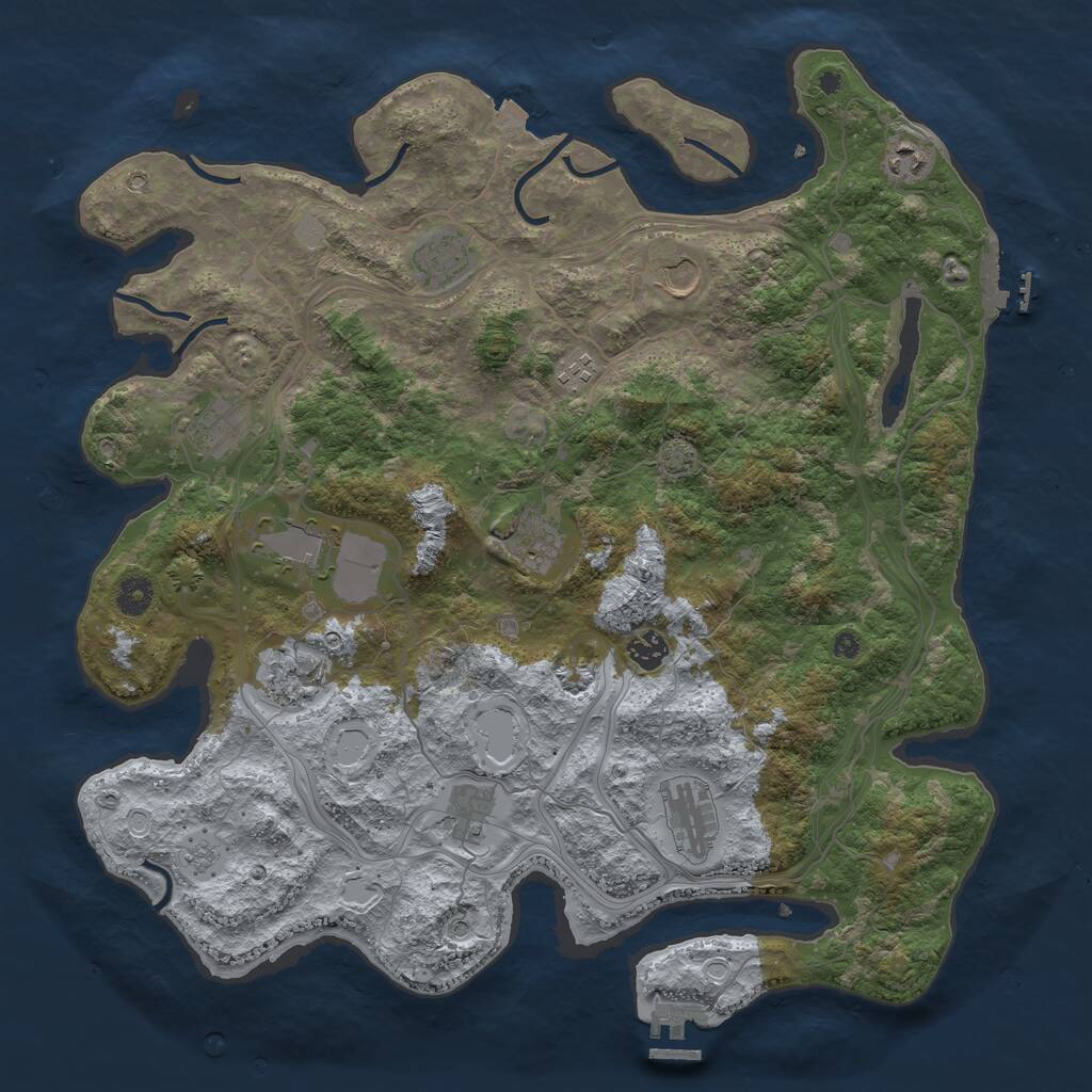 Rust Map: Procedural Map, Size: 4250, Seed: 2117771658, 17 Monuments