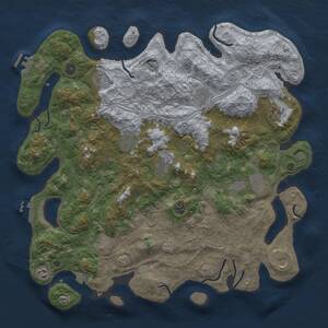 Thumbnail Rust Map: Procedural Map, Size: 4500, Seed: 1768173936, 17 Monuments