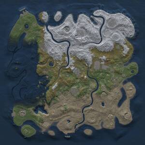 Thumbnail Rust Map: Procedural Map, Size: 4500, Seed: 1768173936, 17 Monuments