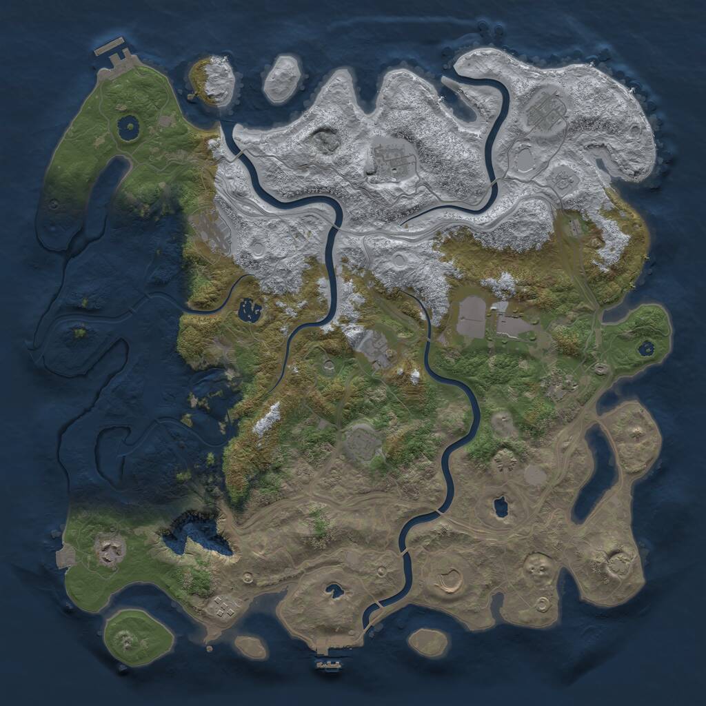 Rust Map: Procedural Map, Size: 4500, Seed: 1768173936, 17 Monuments