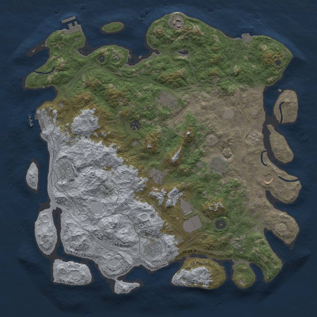 Rust Map: Procedural Map, Size: 4500, Seed: 788336204, 17 Monuments