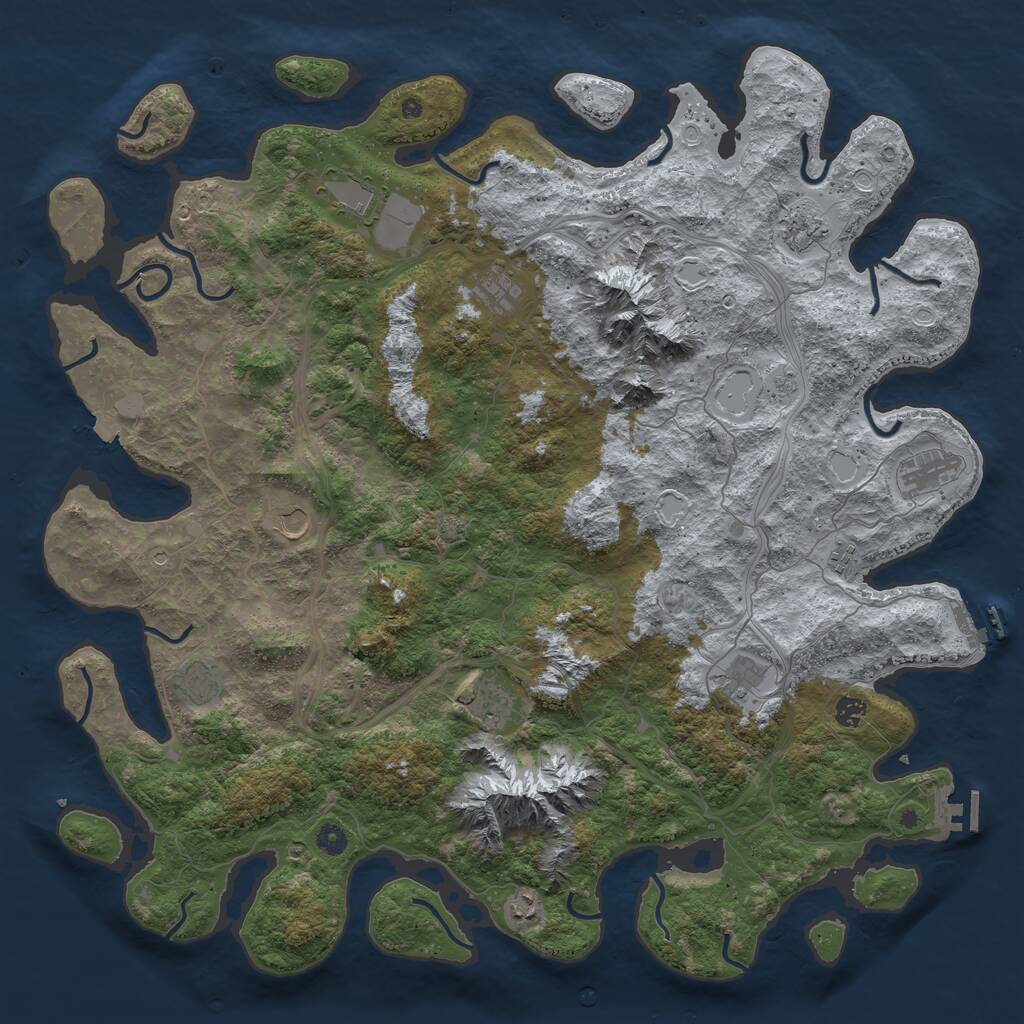 Rust Map: Procedural Map, Size: 5000, Seed: 2027839826, 17 Monuments