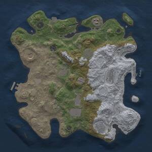 Thumbnail Rust Map: Procedural Map, Size: 3500, Seed: 117100551, 15 Monuments