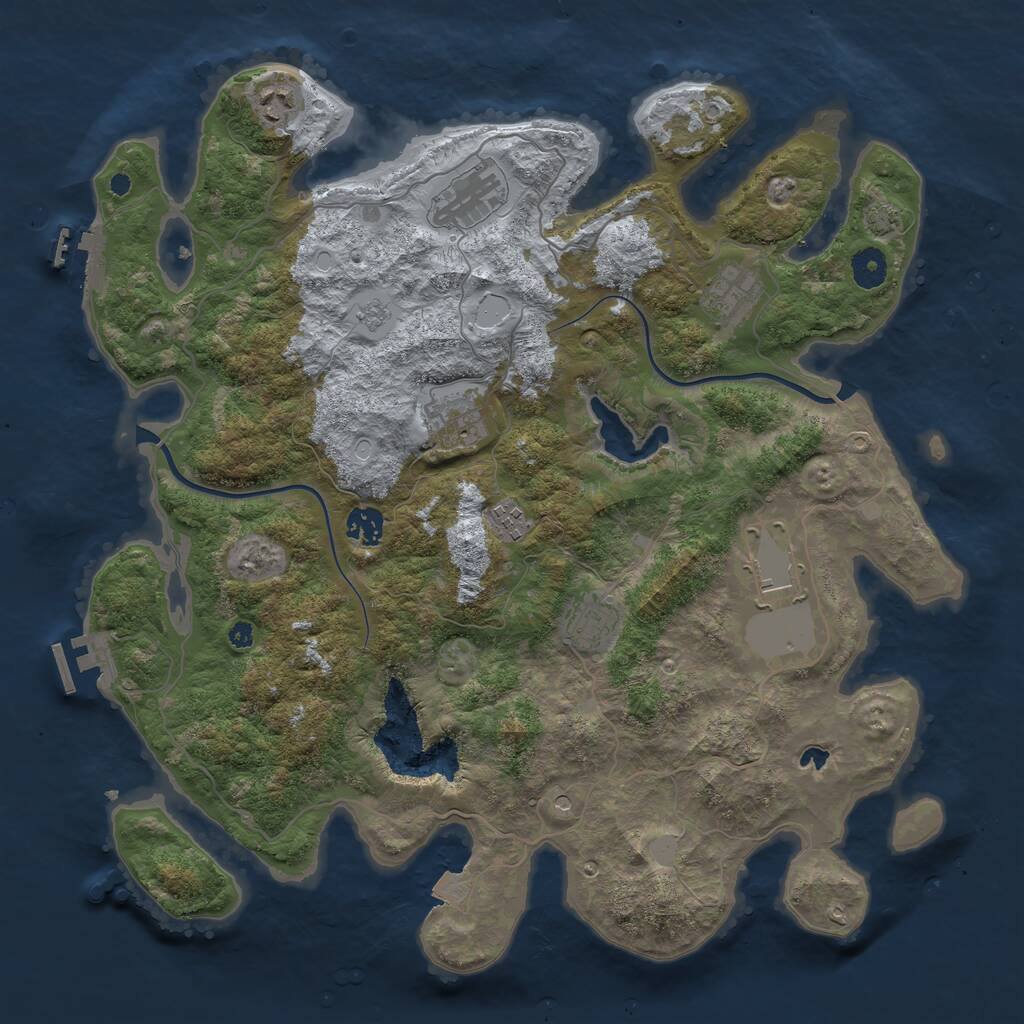 Rust Map: Procedural Map, Size: 4000, Seed: 1481, 14 Monuments