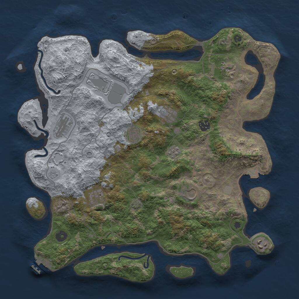 Rust Map: Procedural Map, Size: 4000, Seed: 186607043, 15 Monuments