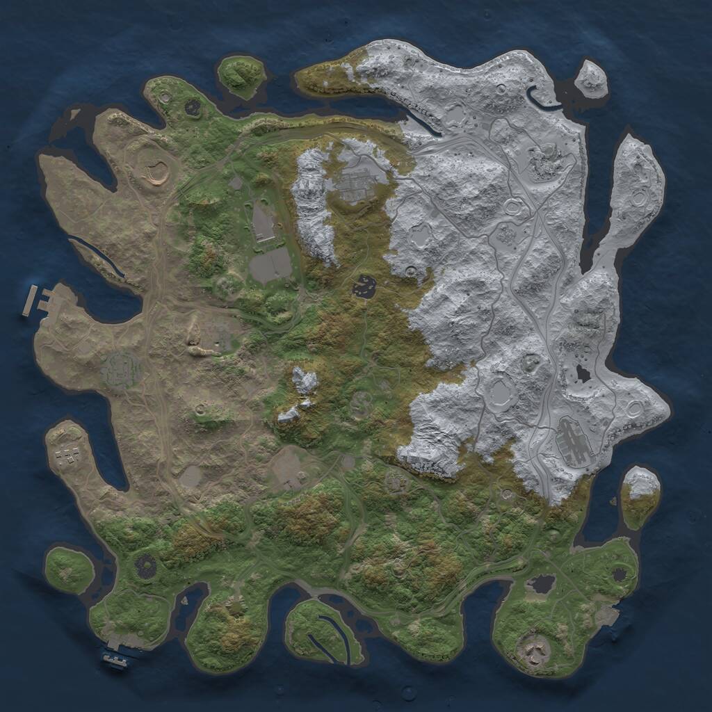 Rust Map: Procedural Map, Size: 4500, Seed: 2027839826, 17 Monuments