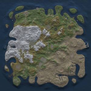 Thumbnail Rust Map: Procedural Map, Size: 4500, Seed: 1019076791, 17 Monuments