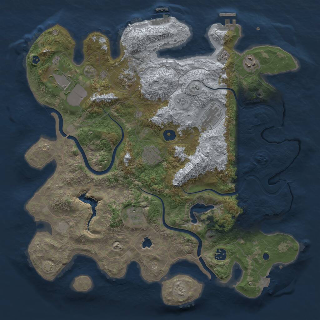 Rust Map: Procedural Map, Size: 4000, Seed: 1890613240, 14 Monuments