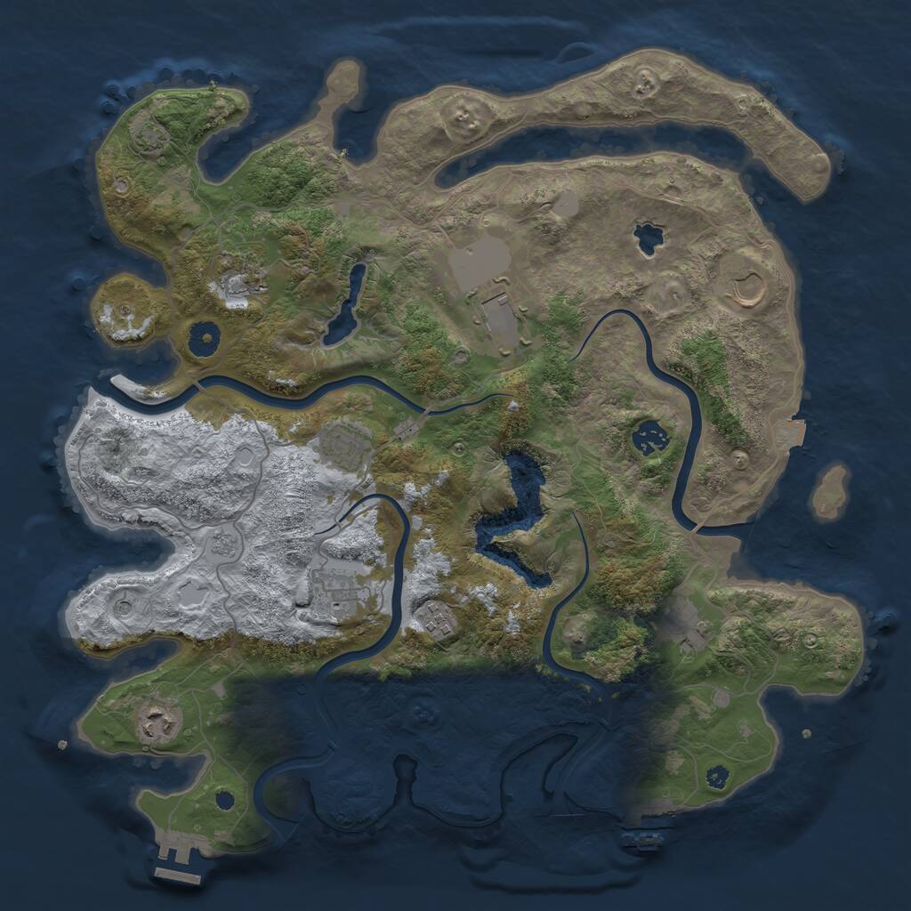 Rust Map: Procedural Map, Size: 4000, Seed: 1444318426, 15 Monuments